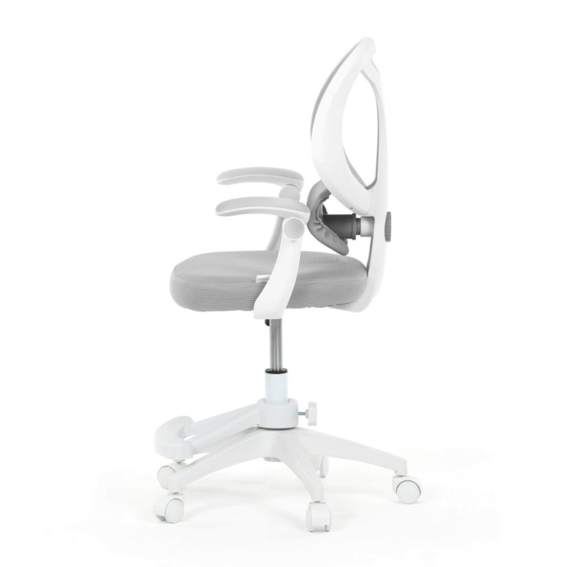 Dětská židle, výškově nastavitelná, šedá síťovina, KA-W8008 GREY