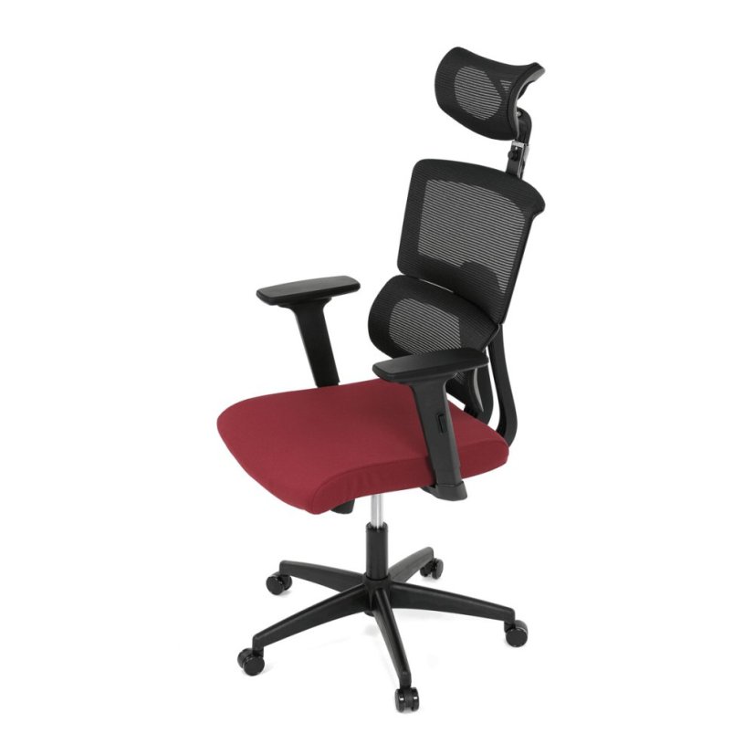 Kancelářská židle, houpací mechanismus, červená síťovina, KA-B1025 BOR