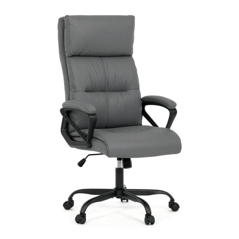 Kancelářské křeslo, houpací mechanismus, šedá ekokůže, KA-Y346 GREY