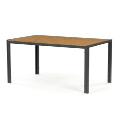 Stůl zahradní 150x90x73, deska polywood v dekoru dubu, šedá kovová konstrukce