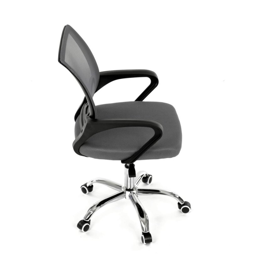 Dětská židle, výškově nastavitelná, šedá síťovina, KA-L103 GREY