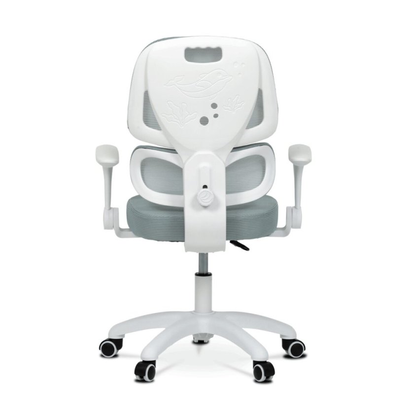 Dětská židle, výškově nastavitelná, zelená síťovina, KA-K1063 GRN