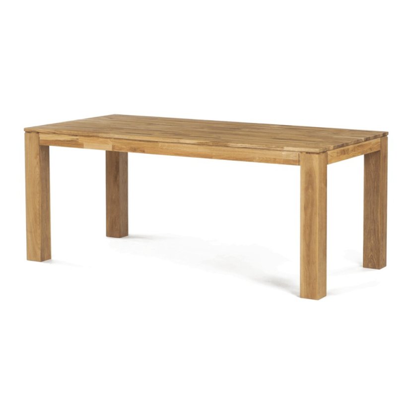 Jídelní stůl 180x90x75, masiv dub bílý, povrchová úprava olejem, nohy 10x10 cm
