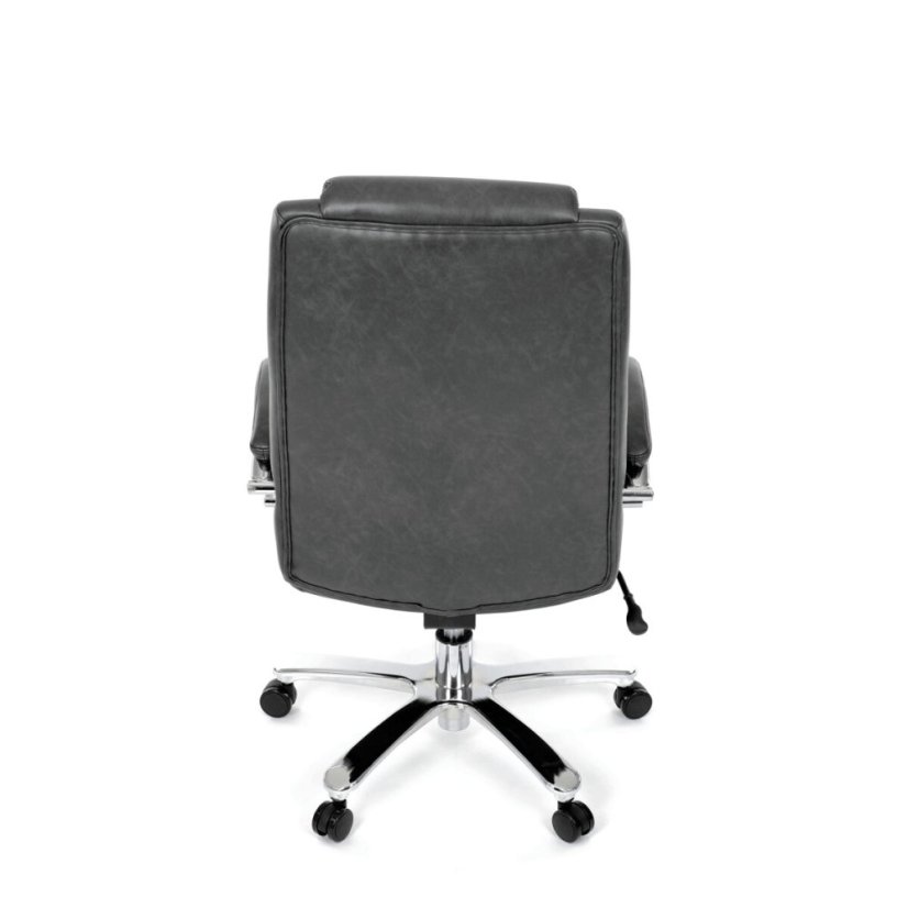 Kancelářské křeslo, houpací mechanismus, šedá ekokůže, KA-F1385 GREY