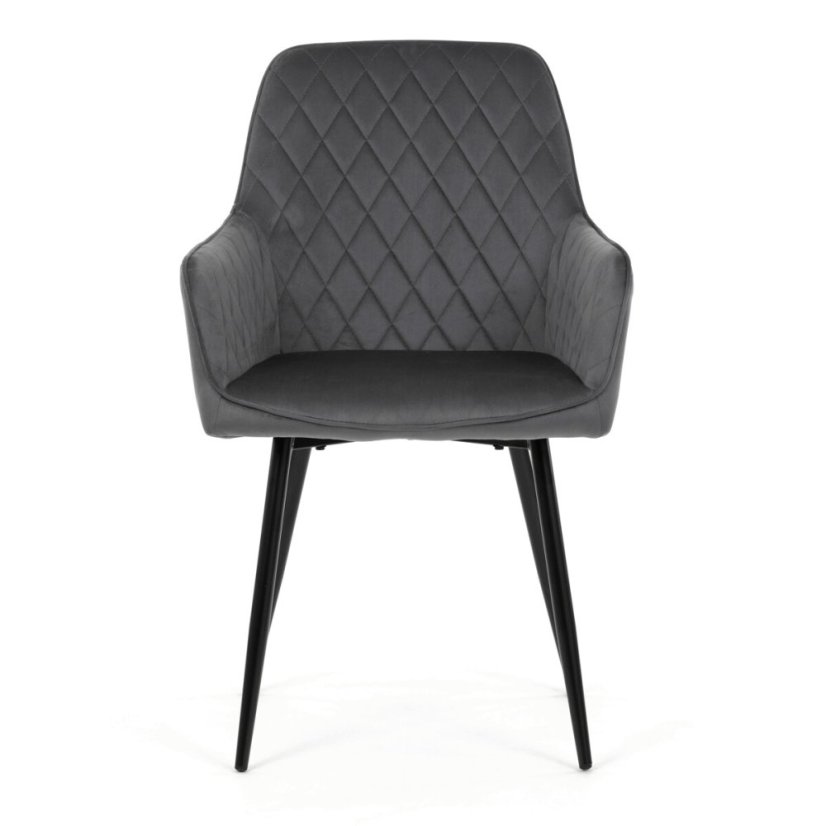 Jídelní židle, šedá, sametová látka, DCH-215 GREY4