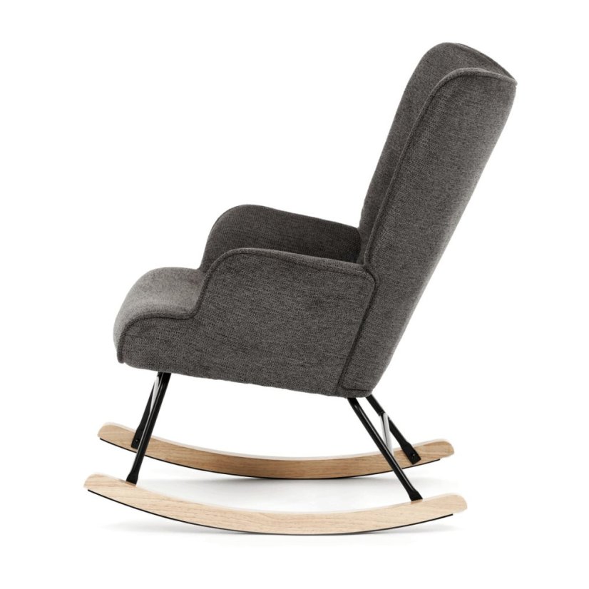 Houpací křeslo, šedá, látka, AK-373 GREY2