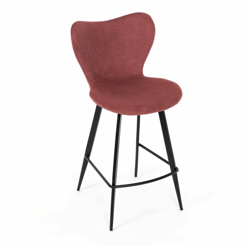Barová židle, červená, látka, AUB-1068 RED2