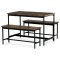 Jídelní set 1+2, rozměr stolu 110x60x75, rozměr lavice 98x30x47, MDF, barva staré dřevo