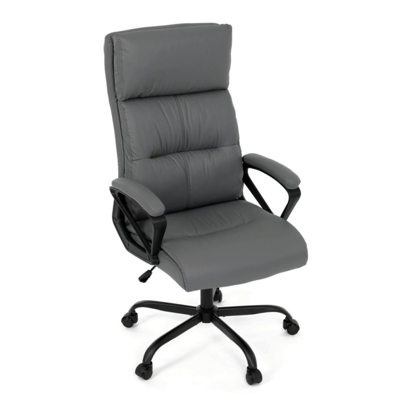 Kancelářské křeslo, houpací mechanismus, šedá ekokůže, KA-Y346 GREY