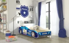 Postel s matracem SHERIFF 140x70 modrá (74 x 48) cm – matrace v ceně – lůžko je připravené hned po montáži