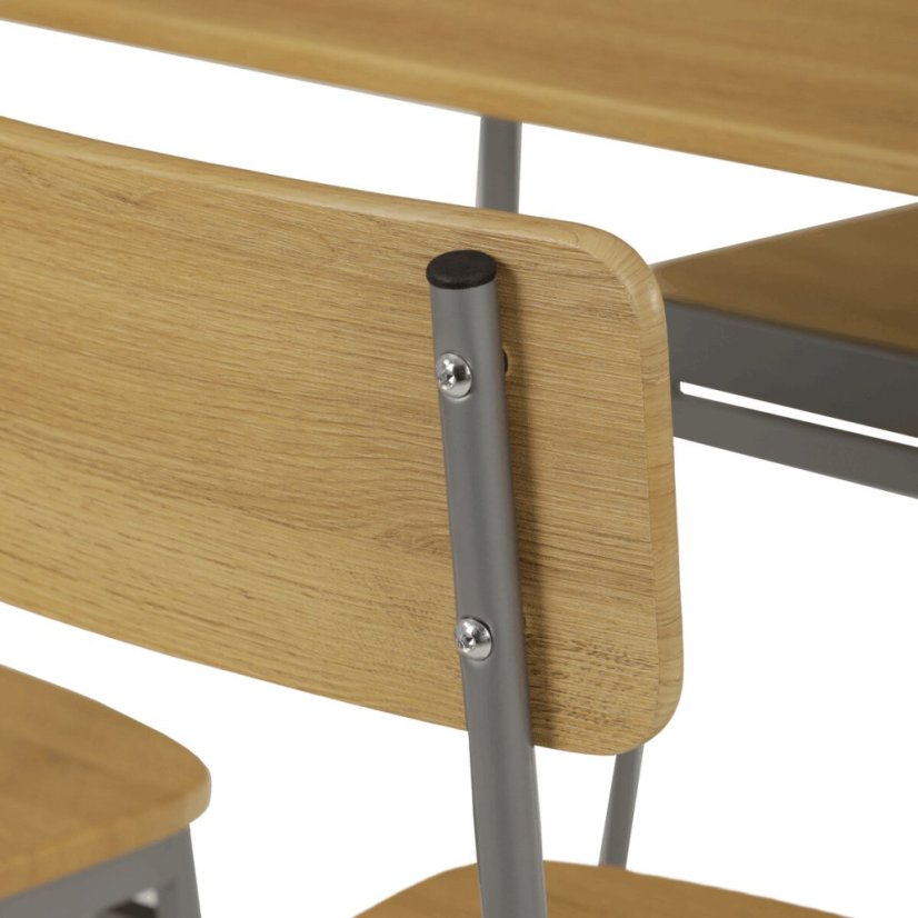 Jídelní set s 4 židlemi, 110x70x76cm, mdf, divoký dub, AUT-O2156 OAK - Barva: bílá#eup349669euv3