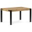 Jídelní stůl MDF divoký dub, kov černý mat (140 x 88) cm – deska tl. 100 mm