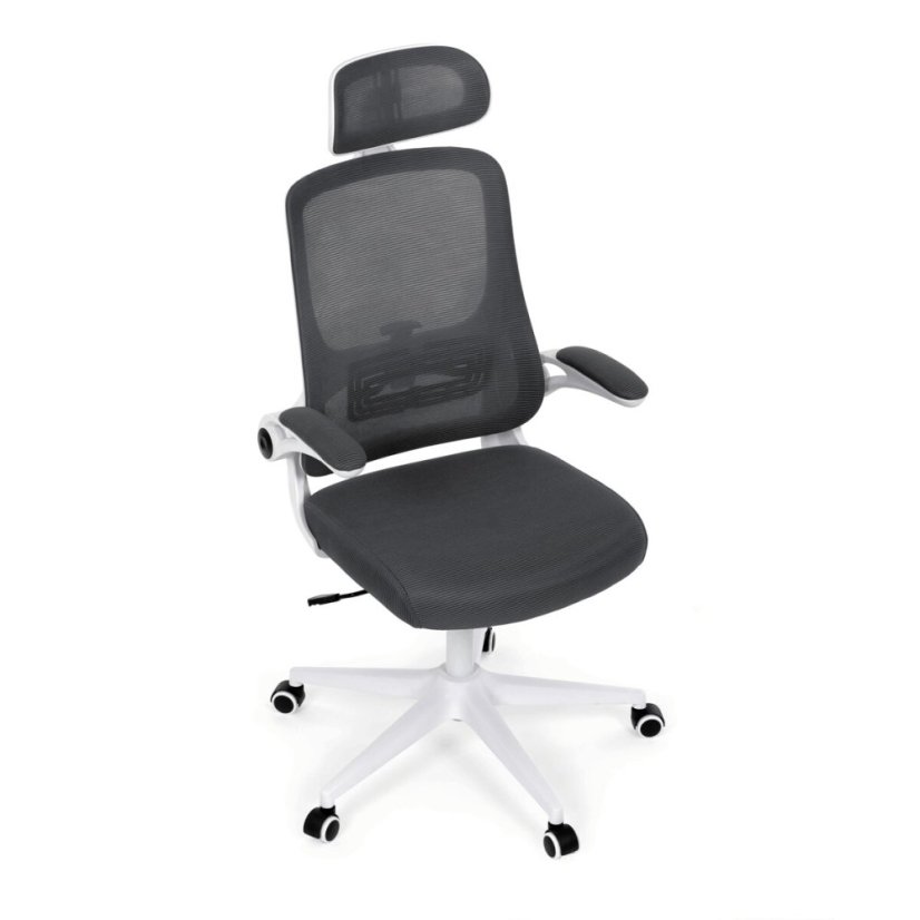 Kancelářská židle, houpací mechanismus, šedá síťovina, KA-Q843 GREY