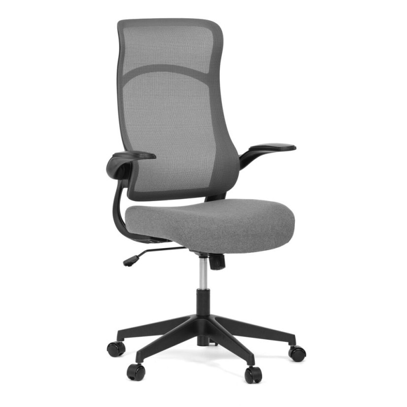 Kancelářská židle, houpací mechanismus, šedá síťovina, KA-A182 BK