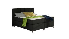 Kontinentální postel Boxspring BRAZIL černá ekokůže