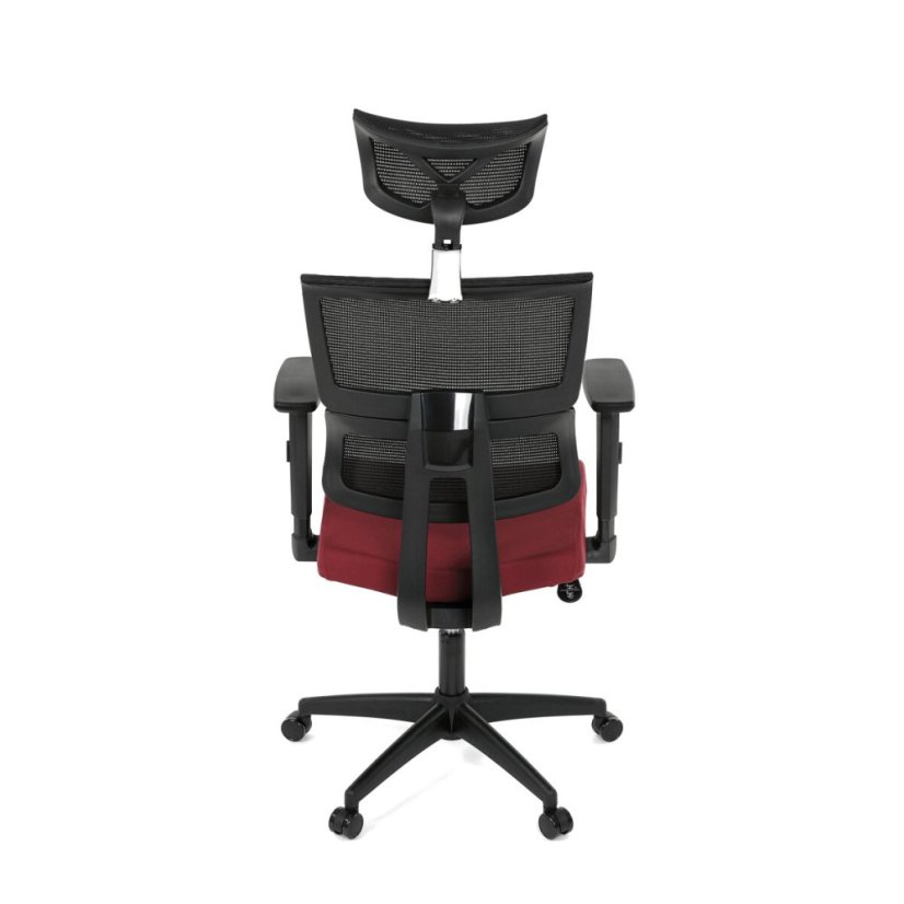 Kancelářská židle, houpací mechanismus, červená síťovina, KA-B1025 BOR