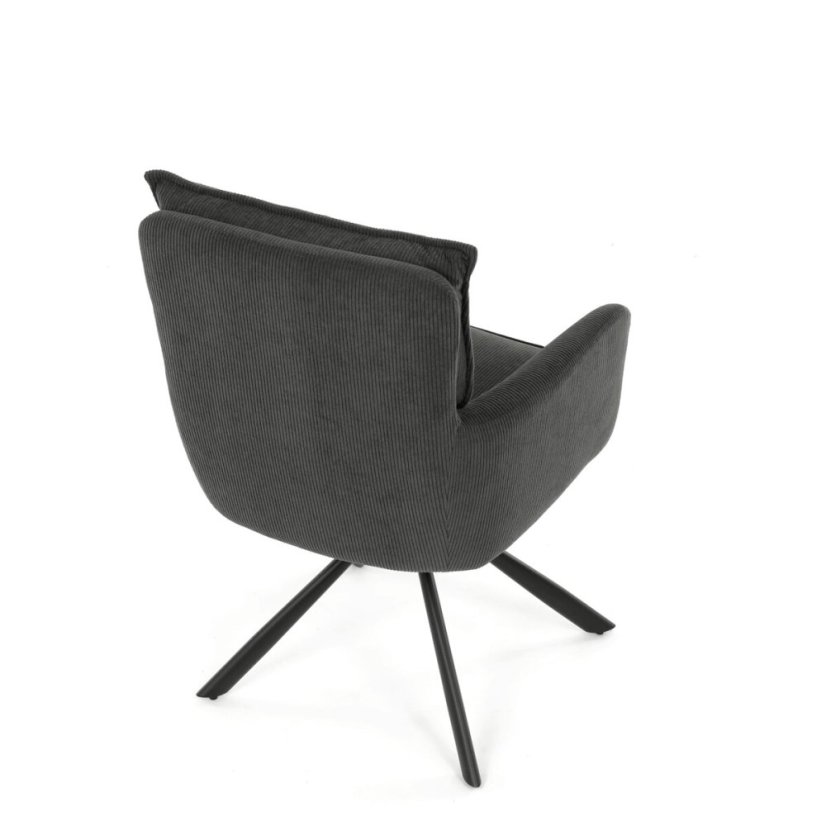 Jídelní židle, šedá, manšestrová látka, HC-X1128 GREY2