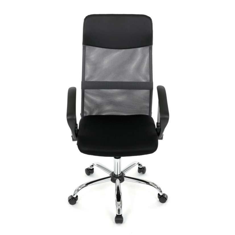 Kancelářská židle, houpací mechanismus, šedá síťovina, KA-E305 GREY