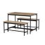 Jídelní set s 2 lavicemi, 110x60x75cm, mdf, dub, AUT-G1175 OAK