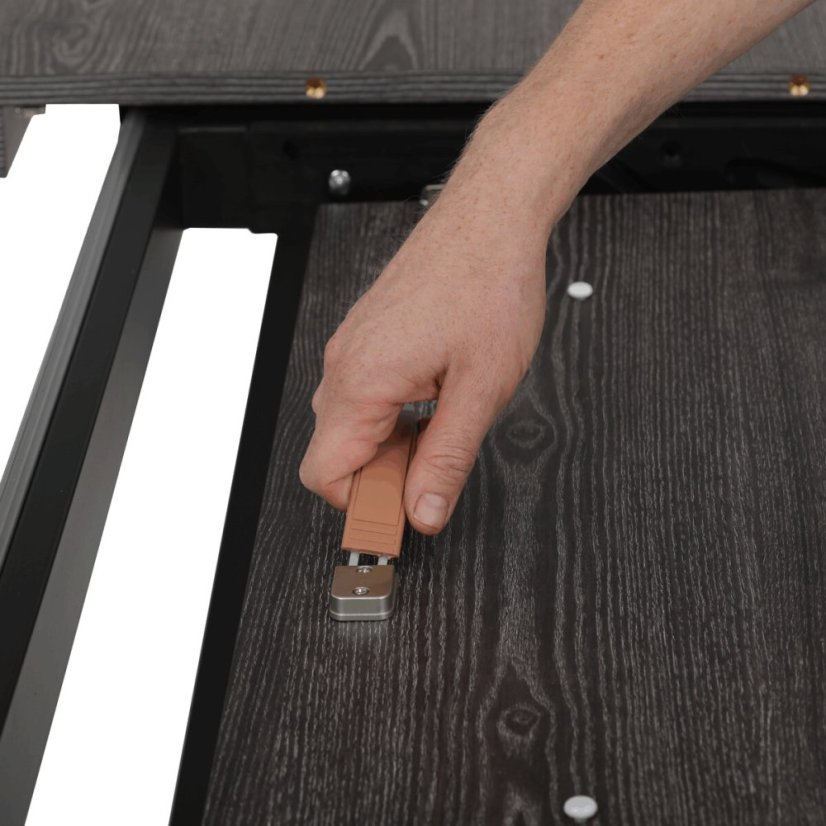 Jídelní stůl rozkládací 160-240x90 cm, lamino, šedý dub, HT-R5624 GREY