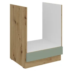 Spodní skříňka na vestavný sporák ARSANY 60 D GAZ BB, aquamarine/dub artisan (60 x 82) cm