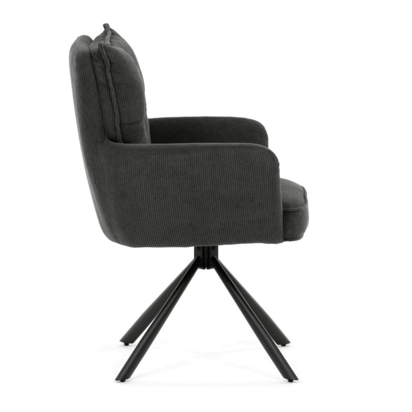 Jídelní židle, šedá, manšestrová látka, HC-X1128 GREY2