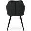 Jídelní židle, potah černá sametová látka, kovové nohy, černý matný lak
