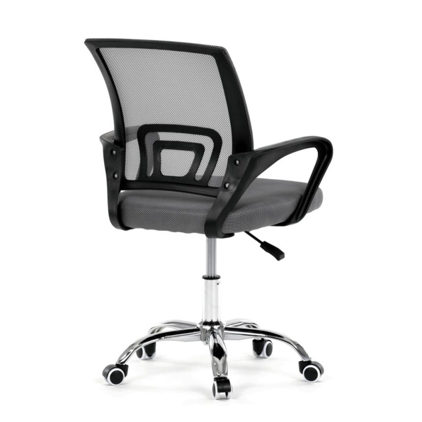 Dětská židle, výškově nastavitelná, šedá síťovina, KA-L103 GREY