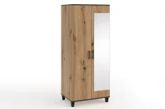 Dvoudveřová skříň se zrcadlem POLA 11 artisan (80 x 193) cm – 5 polic pro přehledné uložení