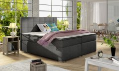 Kontinentální postel Boxspring LUCIE tmavě šedá – nosnost 150 kg na jedno lůžko