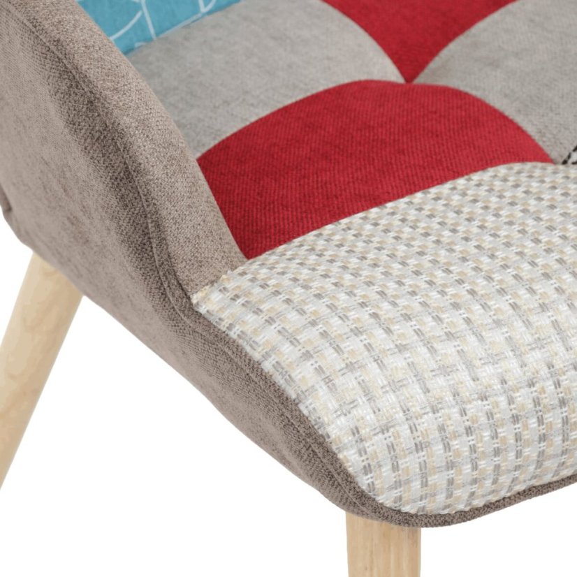 Křeslo ušák, vícebarevná, látka, AK-305B PW2 - Barva: patchwork#eup349589euv1