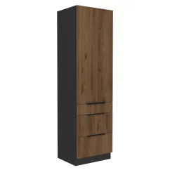 Vysoká skříňka, ořech okapi/černá, MENZO 60 DKS-210 3S1F