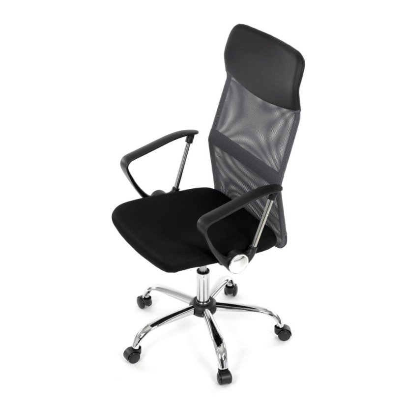 Kancelářská židle, houpací mechanismus, šedá síťovina, KA-E305 GREY