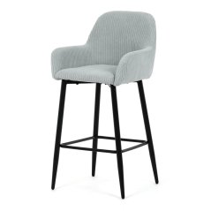 Barová židle, modrá, látka,AUB-V4009 BLUE6