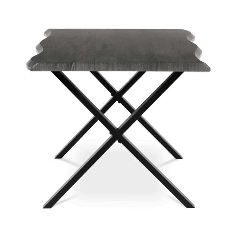Jídelní stůl 160x90cm, mdf, šedý dub, HT-F4316 GREY - Barva: hnědá#eup349684euv2