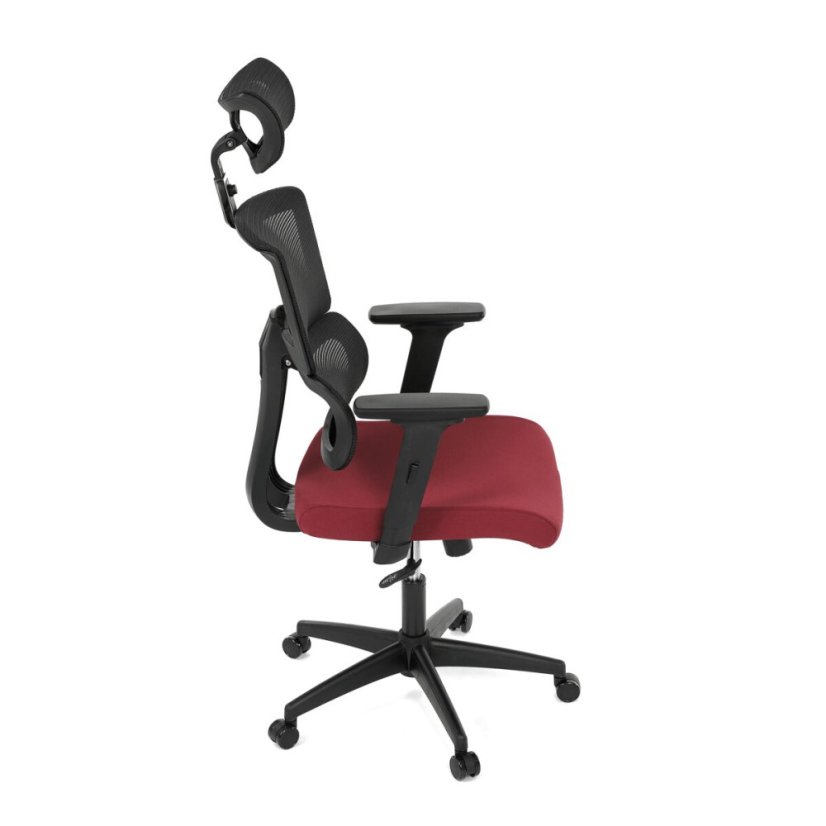 Kancelářská židle, houpací mechanismus, červená síťovina, KA-B1025 BOR