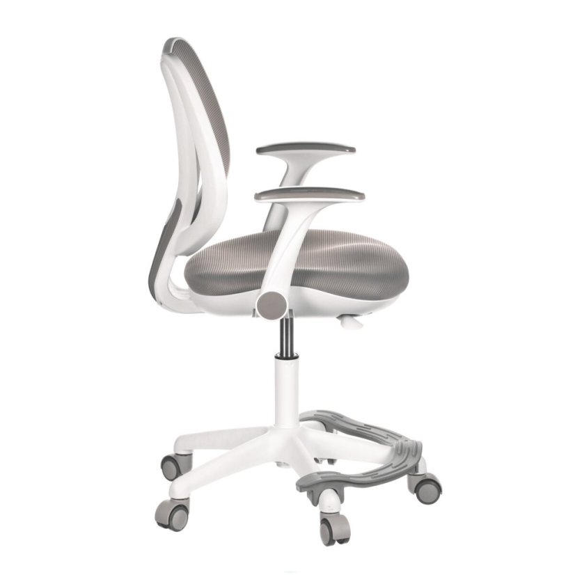 Dětská židle, výškově nastavitelná, šedá síťovina, KA-C806 GREY