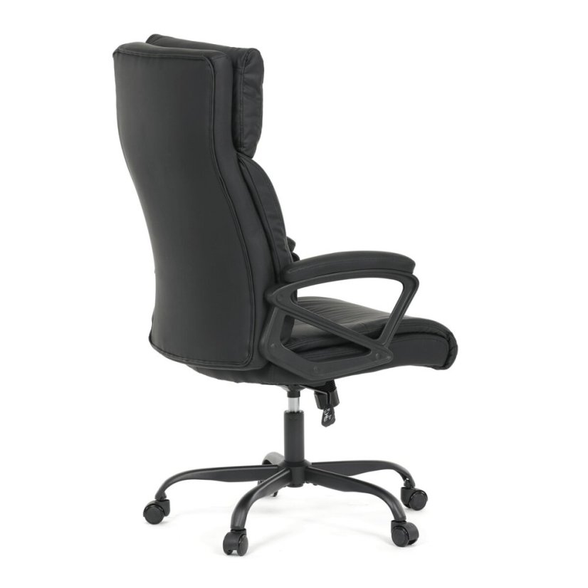 Kancelářské křeslo, houpací mechanismus, černá ekokůže, KA-Y346 BK