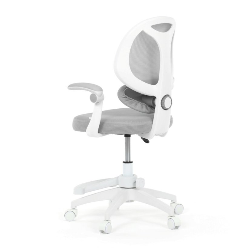 Dětská židle, výškově nastavitelná, šedá síťovina, KA-W8008 GREY