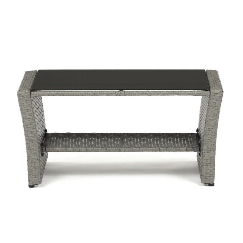Zahradní sedací souprava, polyratan, šedá, AZS-A1523 GREY