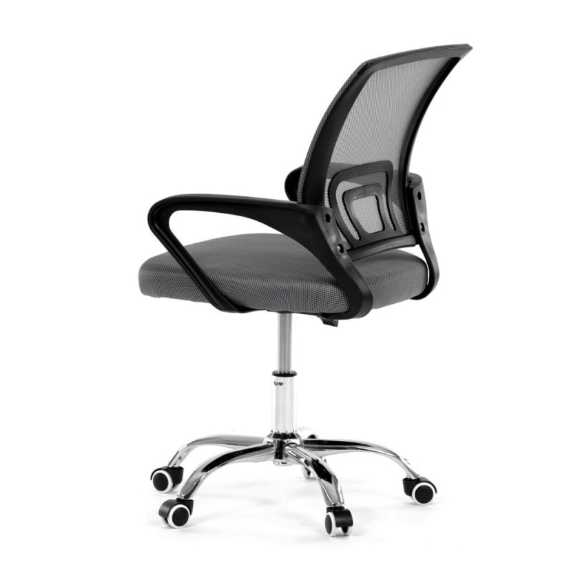 Dětská židle, výškově nastavitelná, šedá síťovina, KA-L103 GREY