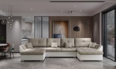 Rozkládací rohová sedačka MANILA U 365x151cm - rozklad a úložný prostor