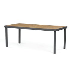 Zahradní stůl 190x90cm, hliník, polywood, šedá, AZT-W1408 GREY