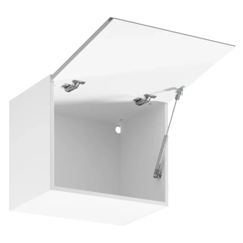 Horní skříňka, bílá / šedý extra vysoký lesk, AURORA G50K