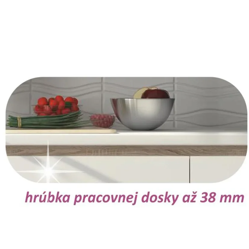 Dolní skříňka D 80 LINE, vysoký bílý lesk/dub sonoma (80 x 82) cm