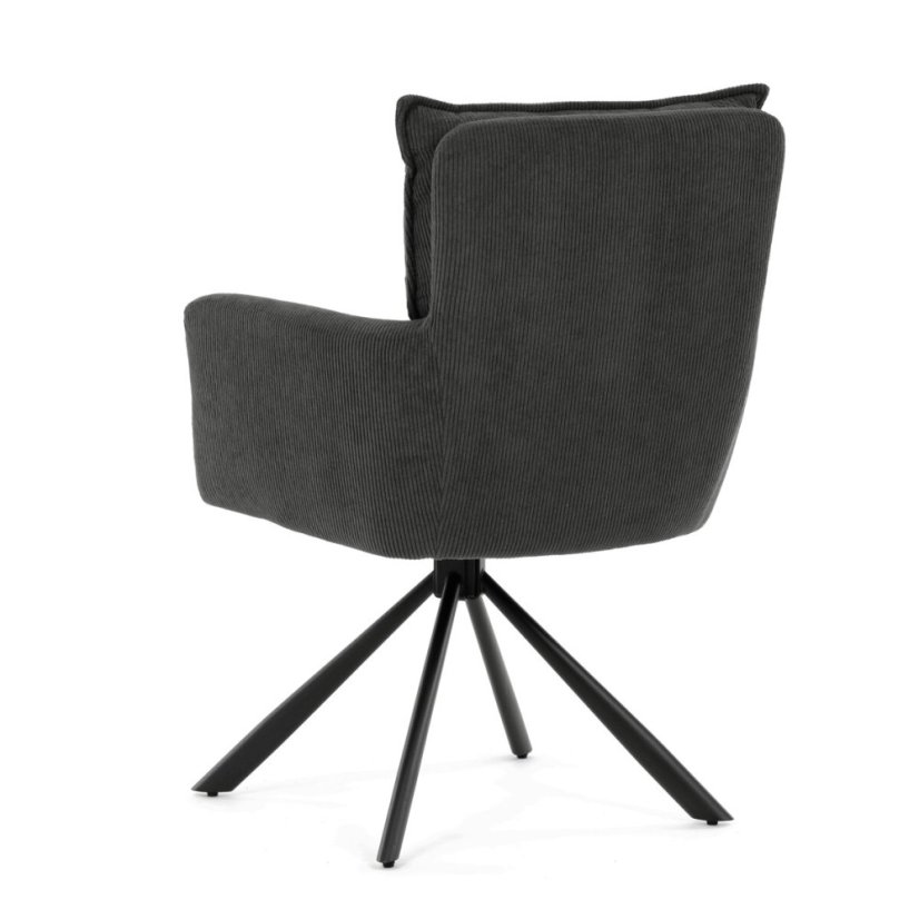 Jídelní židle, šedá, manšestrová látka, HC-X1128 GREY2