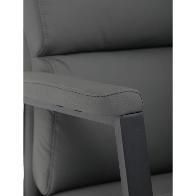 Kancelářské křeslo, houpací mechanismus, šedá ekokůže, KA-D8104 GREY