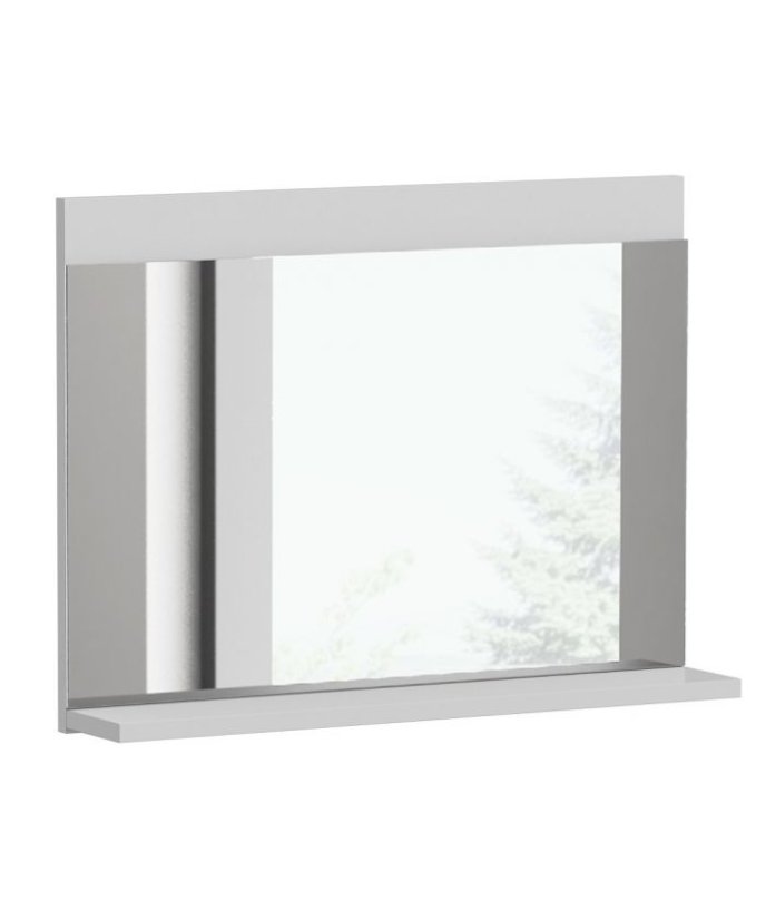 Zrcadlo LUMINUS L1 s poličkou bílá lesk