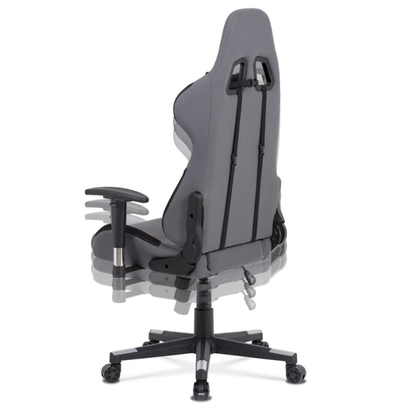 Kancelářská židle houpací mech., plast. kříž, šedá + černá látka – opěrák 90°–180° - Barva: Šedá#eup193473euv1