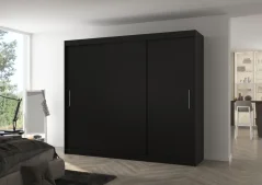 Posuvná skříň ANTOS 250 černá (250 x 215) cm – 11 polic pro přehledné uložení
